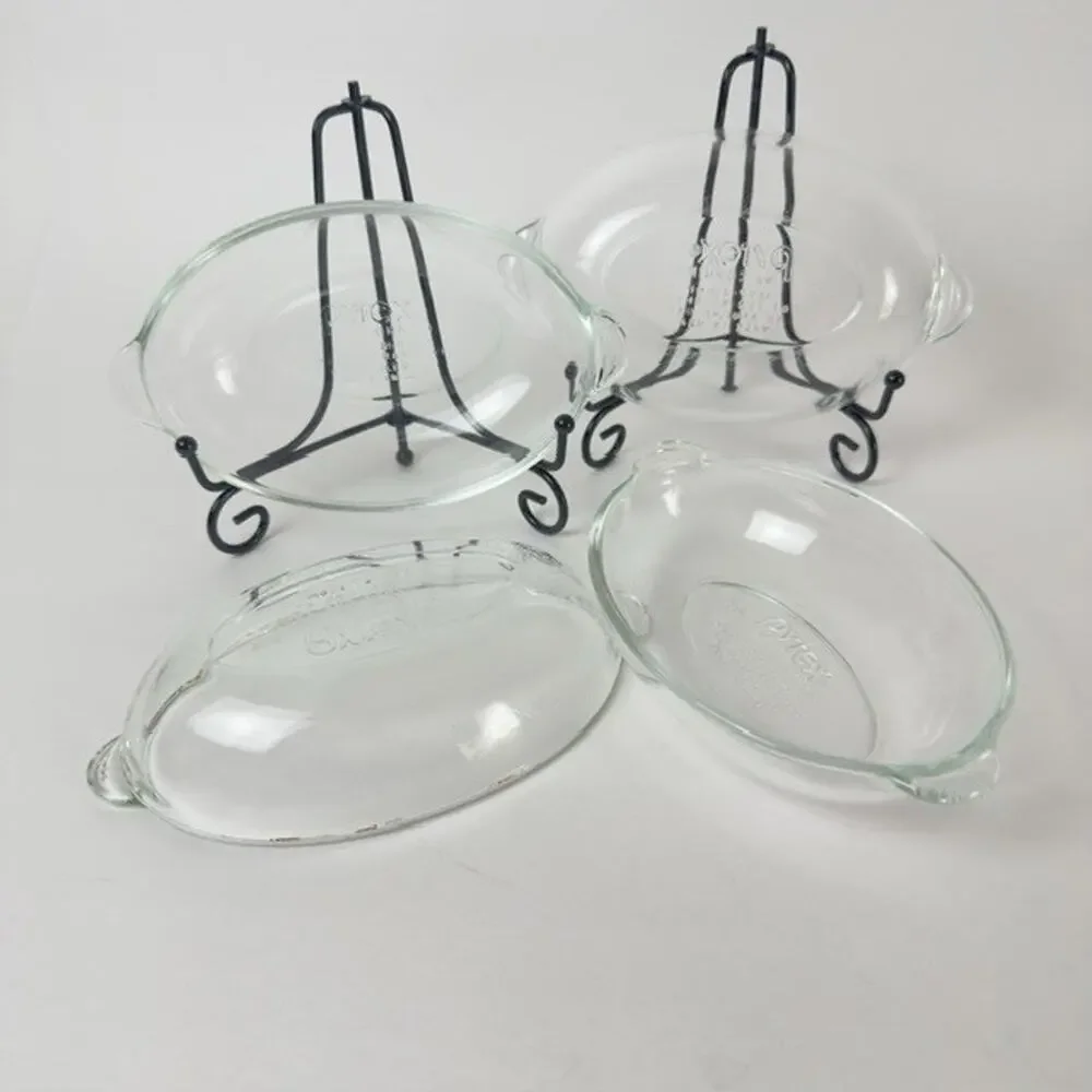 Pryex Oval Clear Glass Dish AuGratin Casserole set of 4, #B04, B05, B09, & B24